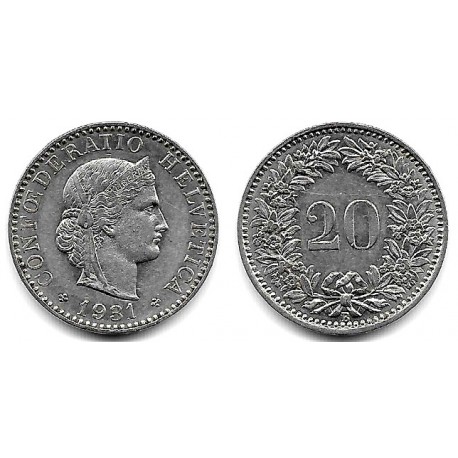 (29) Suiza. 1931B. 20 Rappen (MBC+)