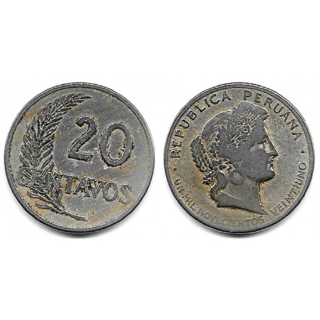 (215.1) Perú. 1921. 20 Centavos (MBC-)