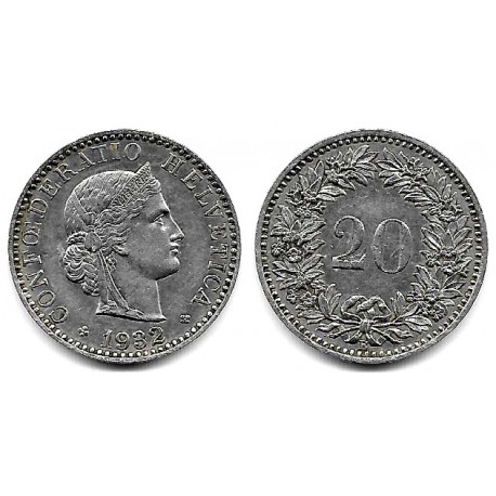 (29) Suiza. 1932B. 20 Rappen (MBC+)