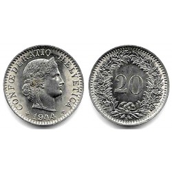 (29a) Suiza. 1944B. 20 Rappen (EBC)