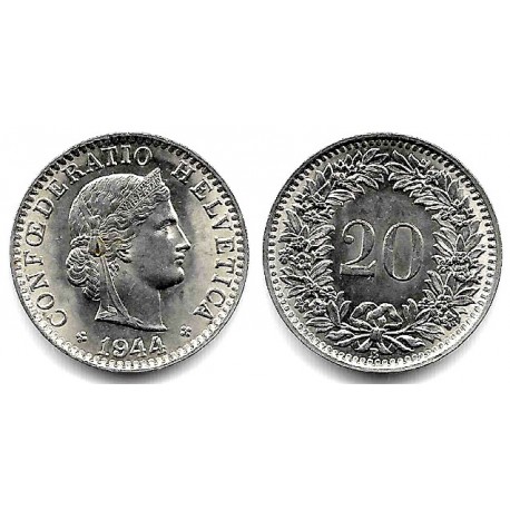 (29a) Suiza. 1944B. 20 Rappen (EBC)