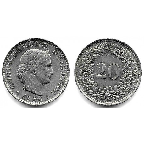 (29a) Suiza. 1954B. 20 Rappen (MBC)