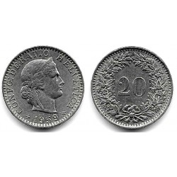 (29a) Suiza. 1959B. 20 Rappen (MBC)
