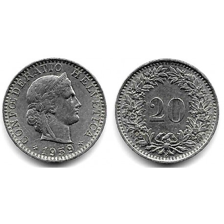 (29a) Suiza. 1959B. 20 Rappen (MBC)