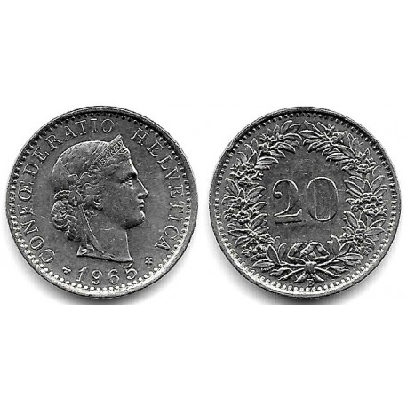(29a) Suiza. 1965B. 20 Rappen (MBC)