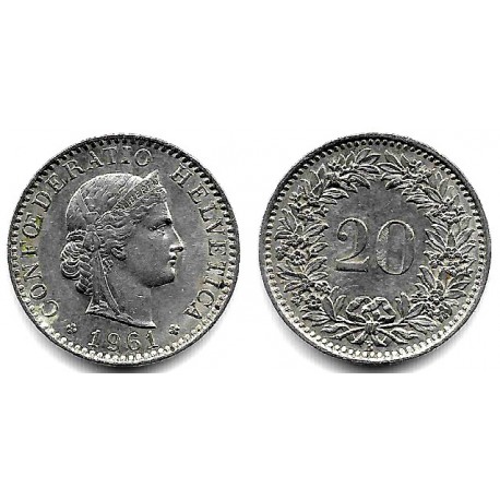 (29a) Suiza. 1961B. 20 Rappen (MBC)