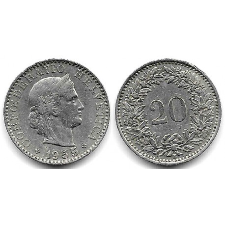 (29a) Suiza. 1955B. 20 Rappen (MBC)