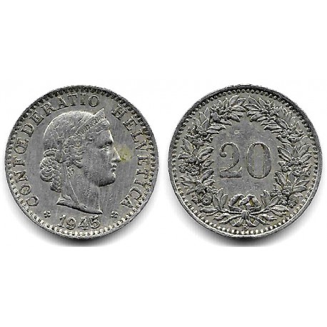 (29a) Suiza. 1945B. 20 Rappen (MBC)