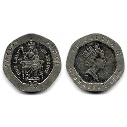 (16) Gibraltar. 1988. 20 Pence (SC-)
