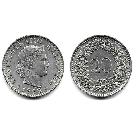 (29a) Suiza. 1963B. 20 Rappen (MBC)