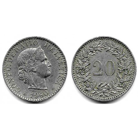 (29a) Suiza. 1960B. 20 Rappen (MBC)