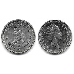 (22a) Gibraltar. 1992. 5 Pence (SC)