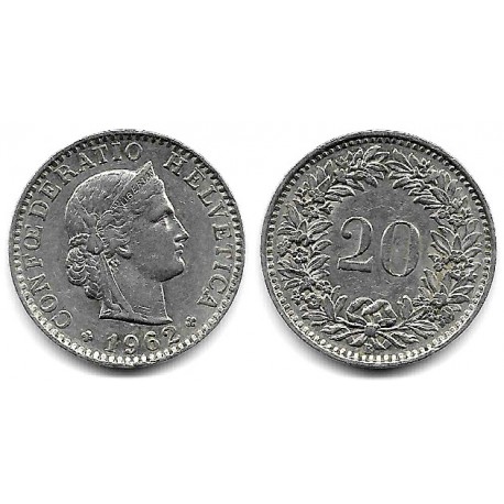 (29a) Suiza. 1962B. 20 Rappen (MBC)