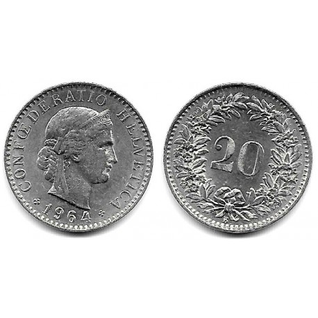 (29a) Suiza. 1964B. 20 Rappen (MBC+)
