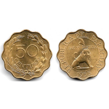 (28) Paraguay. 1953. 50 Céntimos (SC)