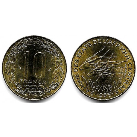 (9) Estados África Central. 1985. 10 Francs (SC)