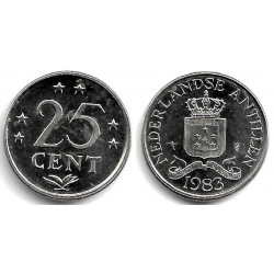 (11) Antillas Neerlandesas. 1983. 25 Cents (EBC+)