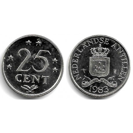(11) Antillas Neerlandesas. 1983. 25 Cents (EBC+)