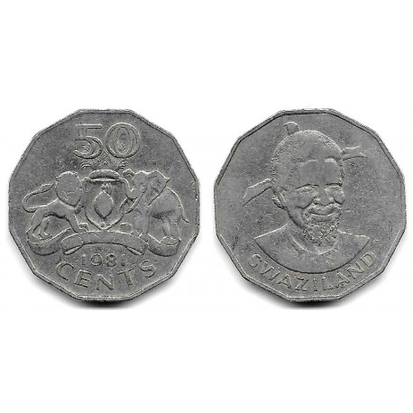 (12) Suazilandia. 1981. 50 Cents (BC+)