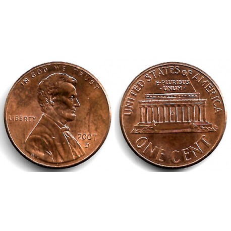 (201b) Estados Unidos de América. 2007(D). 1 Cent (EBC)