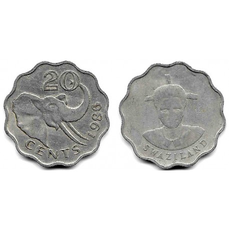 (42) Suazilandia. 1986. 20 Cents (MBC-)