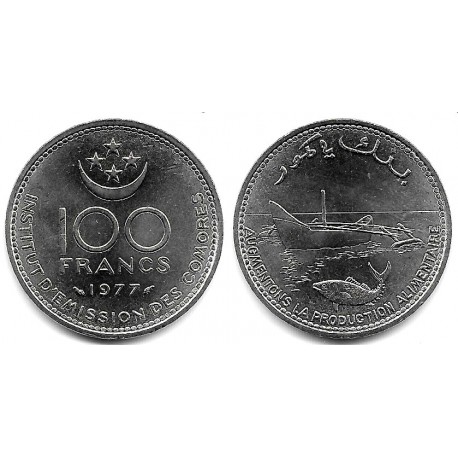 (13) Islas Comores. 1977. 100 Francs (SC)