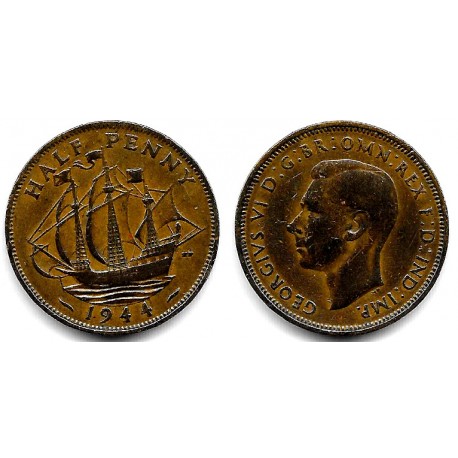 (844) Gran Bretaña. 1944. Half Penny (MBC/MBC-)