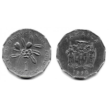 (64) Jamaica. 1990. 1 Cent (EBC+)
