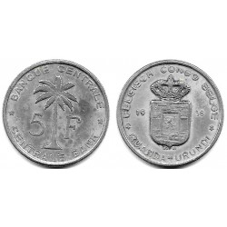 (3) Congo Belga. 1958. 5 Francs (MBC-)