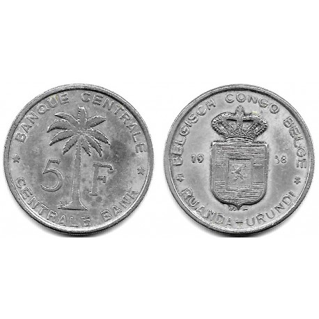 (3) Congo Belga. 1958. 5 Francs (MBC-)