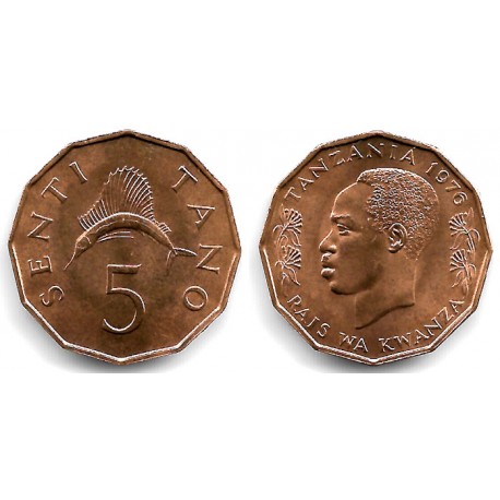 (1) Tanzania. 1976. 5 Senti (SC)