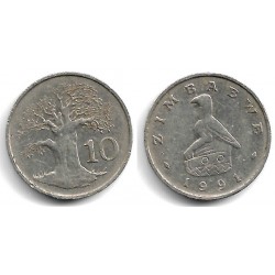 (3) Zimbabue. 1991. 10 Cents (MBC)