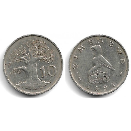 (3) Zimbabue. 1991. 10 Cents (MBC)