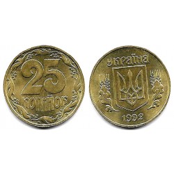 (2.1a) Ucrania. 1992. 25 Kopiyok (SC)
