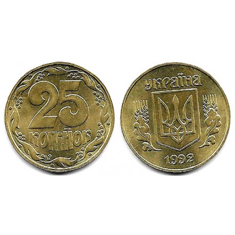 (2.1a) Ucrania. 1992. 25 Kopiyok (SC)