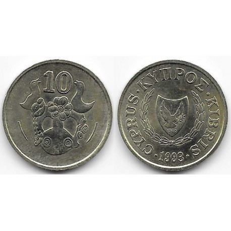 (56.3) Chipre. 1993. 10 Cents (SC)