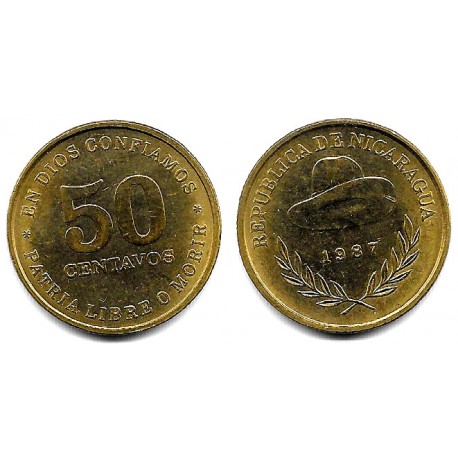 (58) Nicaragua. 1987. 50 Centavos (EBC+)