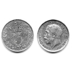 (813) Gran Bretaña. 1913. 3 Pence (MBC+) (Plata)