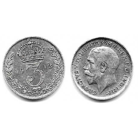 (813) Gran Bretaña. 1913. 3 Pence (MBC+) (Plata)