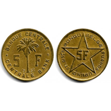 (1) Congo Belga. 1952. 5 Francs (MBC+)