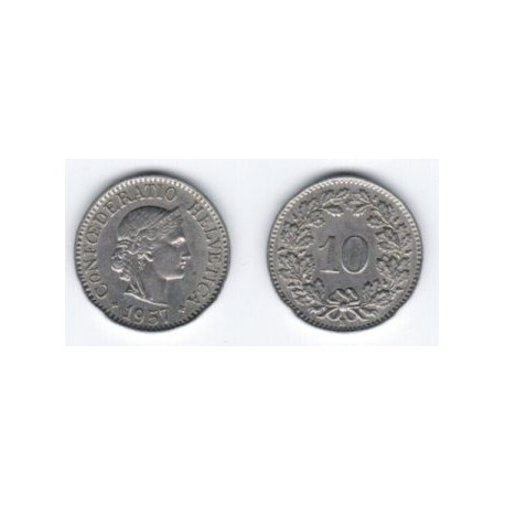 (27) Suiza. 1958. 10 Rappen (EBC)
