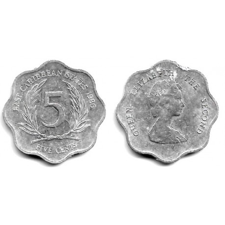 (12) Estados Orientales Caribeños. 1986. 5 Cents (MBC-)