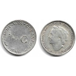 (48) Curasao. 1948. 1/10 Gulden (MBC+) (Plata)