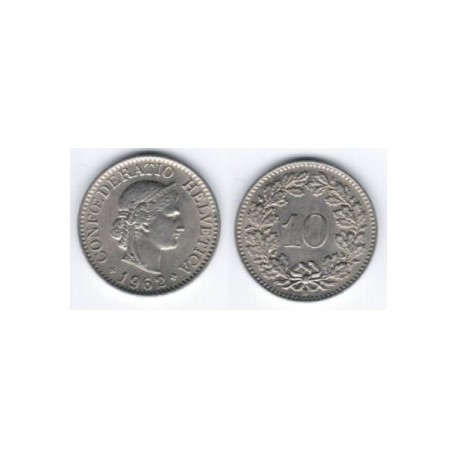 (27) Suiza. 1962. 10 Rappen (EBC)