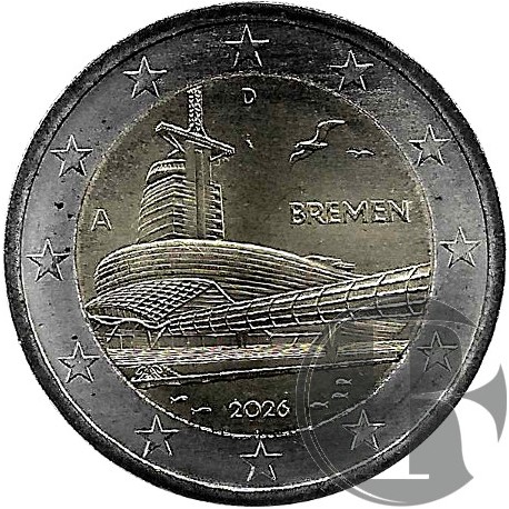 Alemania. 2026(A). 2 Euro (SC) Bremen