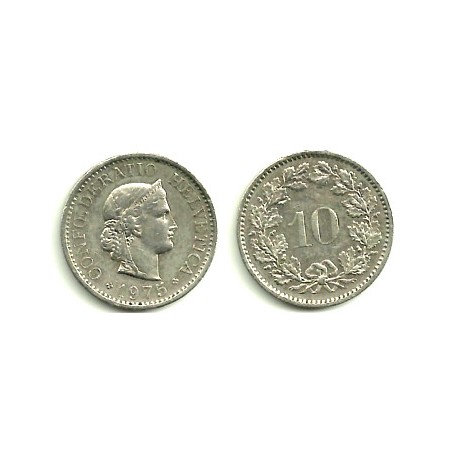 (27) Suiza. 1975. 10 Rappen (EBC)