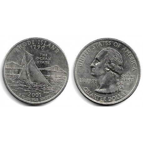 (320) Estados Unidos de América. 2001(D). Quarter Dollar (MBC) Rhode Island