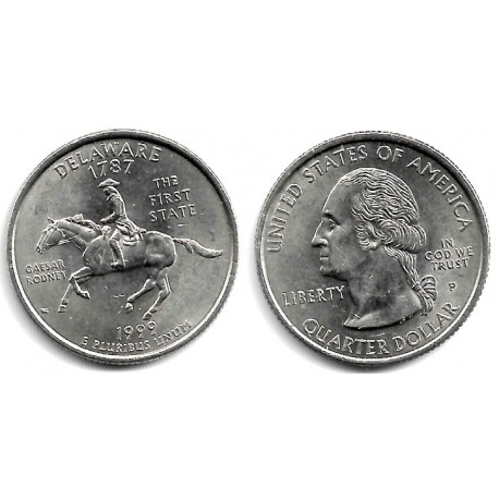 (293) Estados Unidos de América. 1999(P). Quarter Dollar (EBC) Delawareq