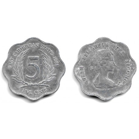 (12) Estados Orientales Caribeños. 1981. 5 Cents (MBC)