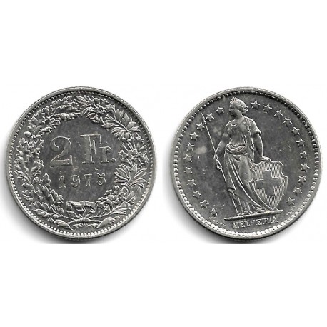 (21a.1) Suiza. 1975. 2 Francs (MBC)